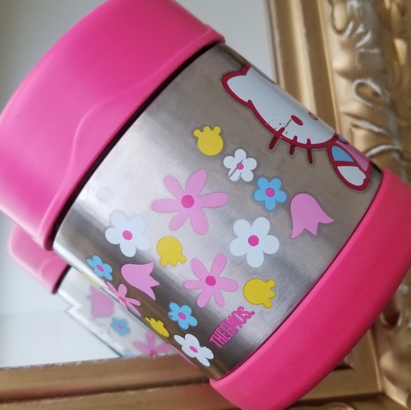 ❗Vintage Hello Kitty 2000s Thermos Pink Floral Food Container❗ - Picture 3 of 6